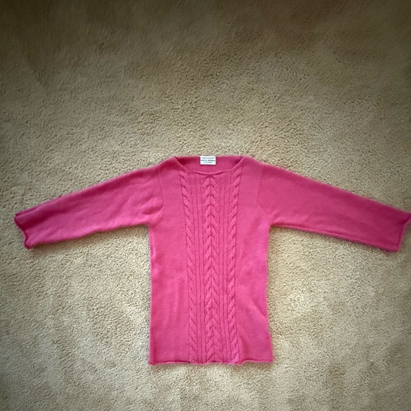 Maus & Hoffman 100% Scottish Cashmere Pink Sweater Size M Chunky Knit - Picture 2 of 8